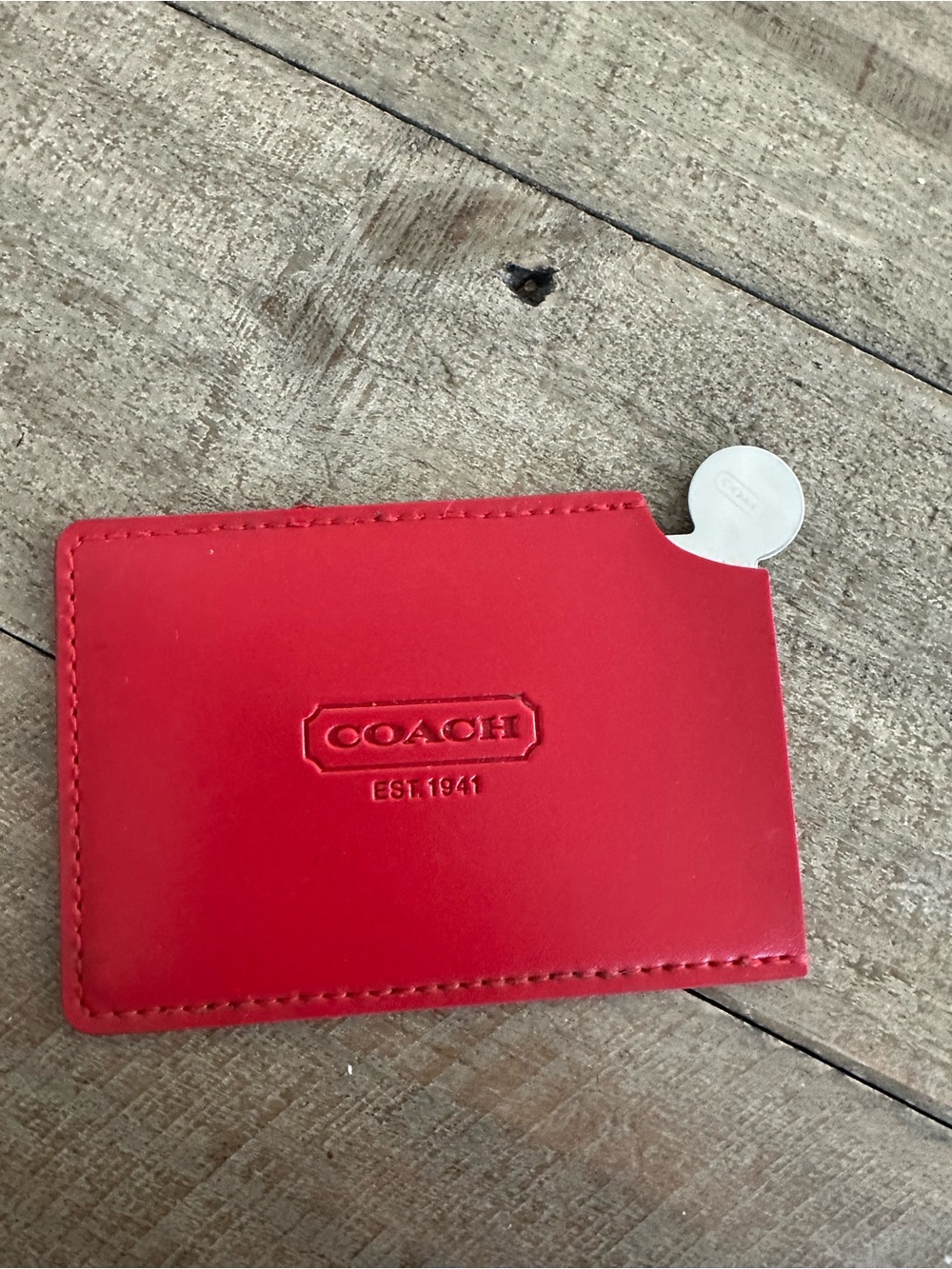 Coach compact mirror with red case